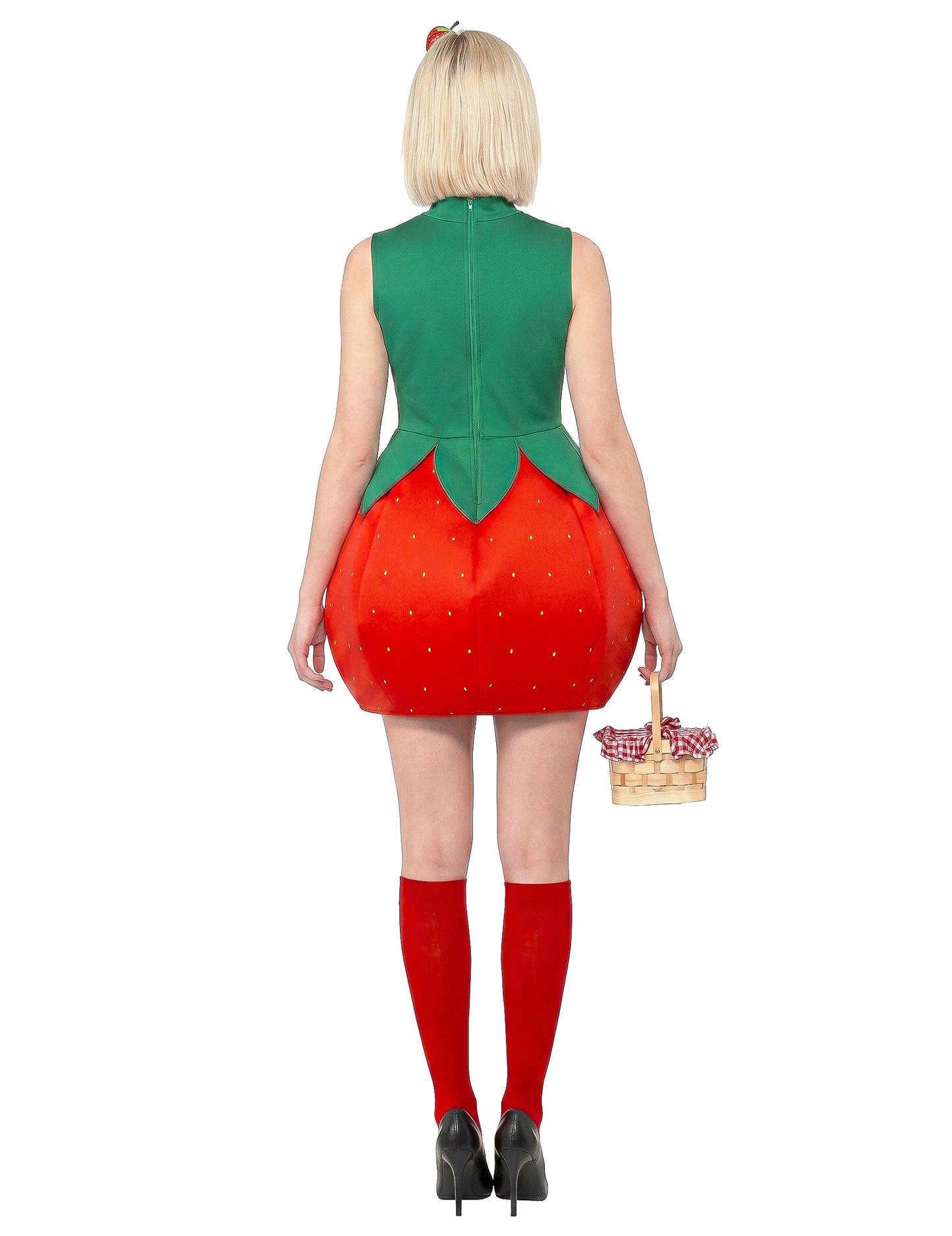 Disfarce vestido morango mulher