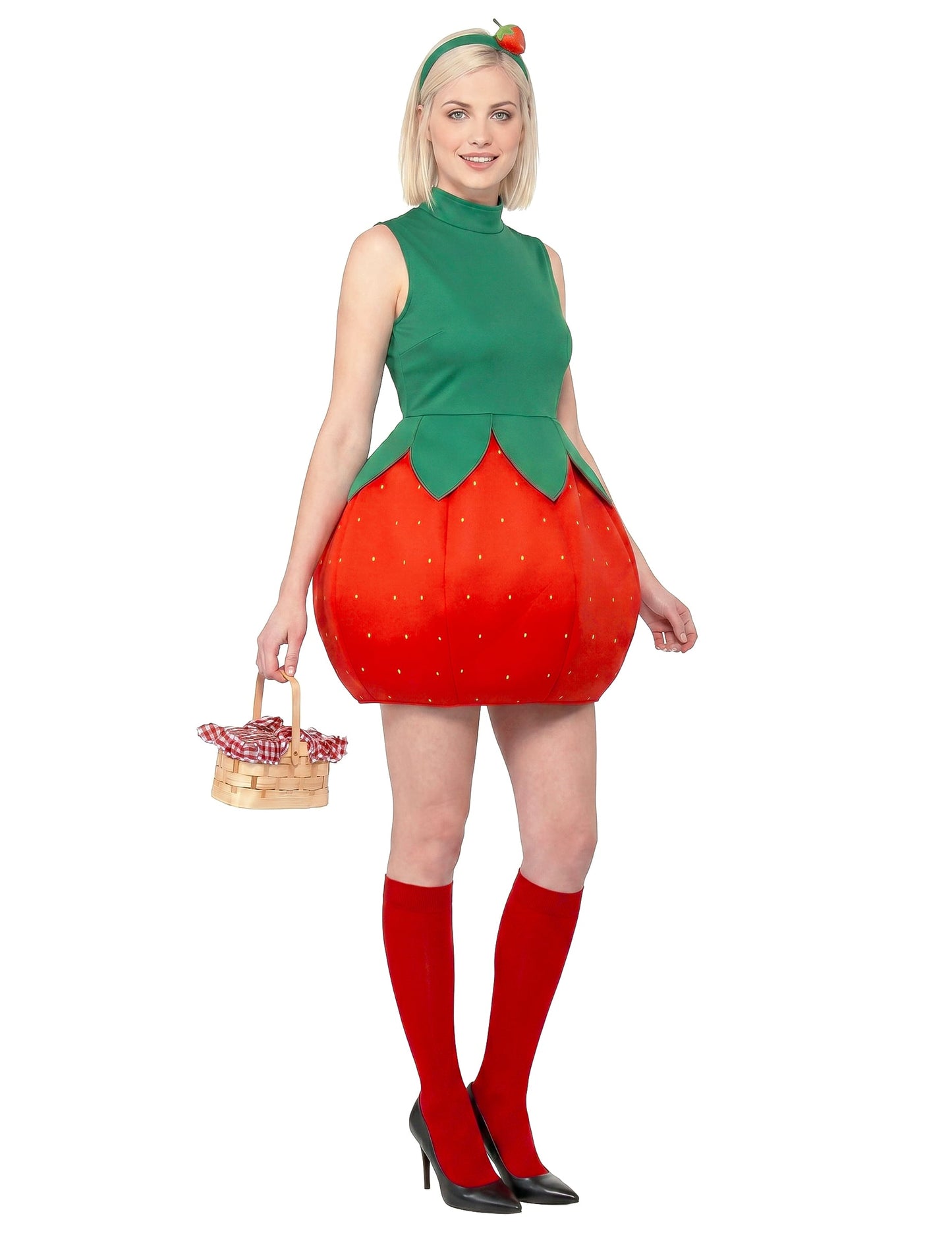 Disfarce vestido morango mulher