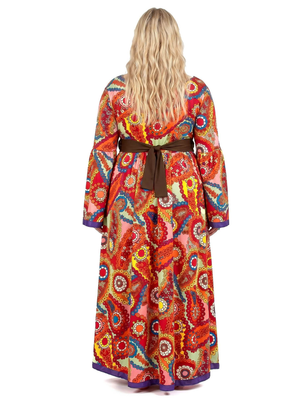 Disfarce vestido hippie tamanho grande mulher