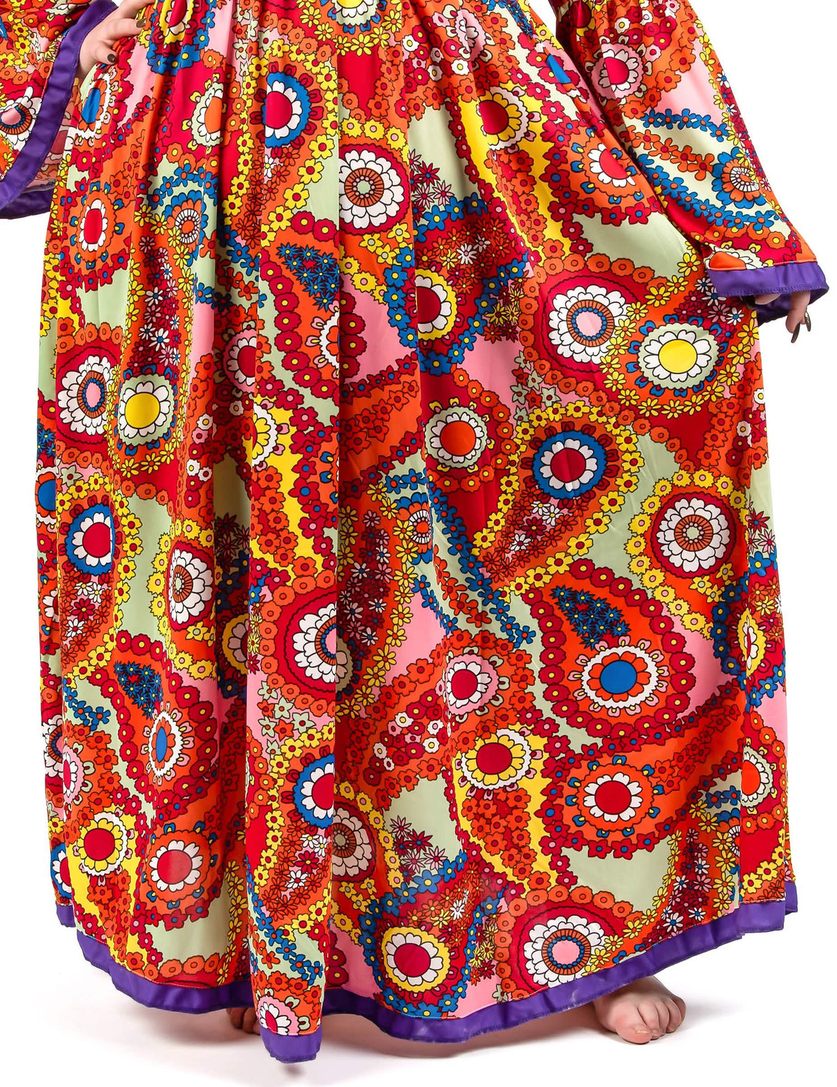 Disfarce vestido hippie tamanho grande mulher