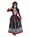 Disfarce vestido comprido do Dia de los muertos para senhora