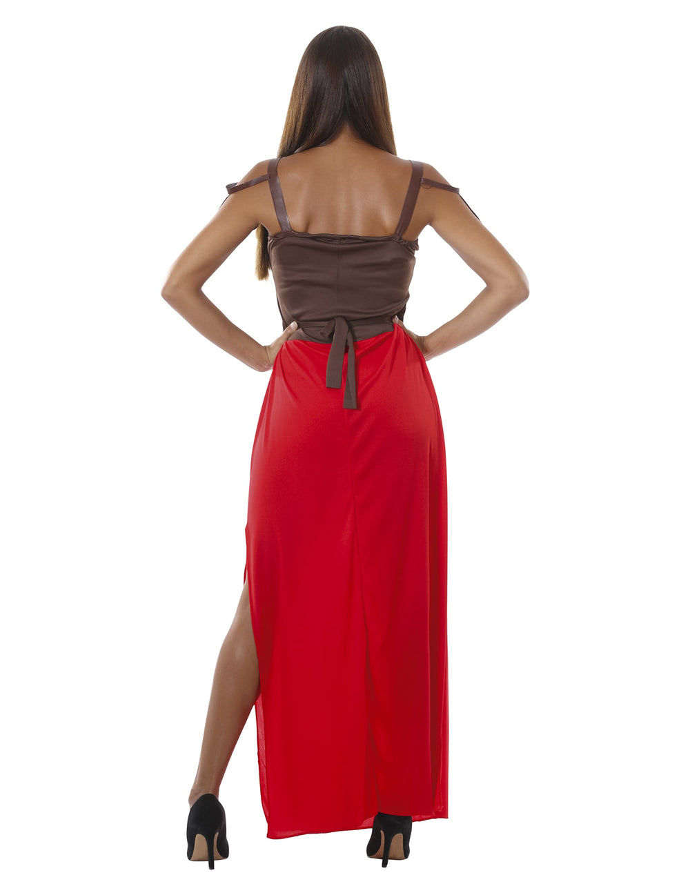 Vue de dos du déguisement robe longue guerrière