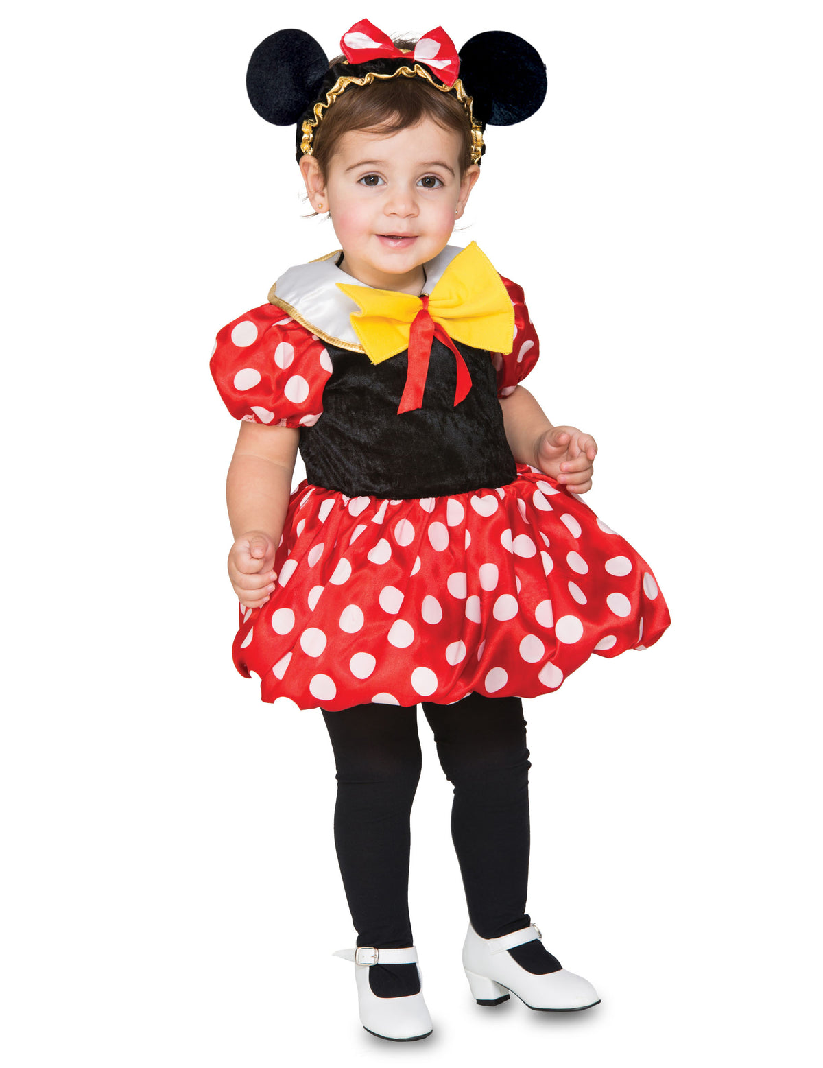 Déguisement robe mignonne petite souris pour fille rouge et blanc à pois avec serre-tête