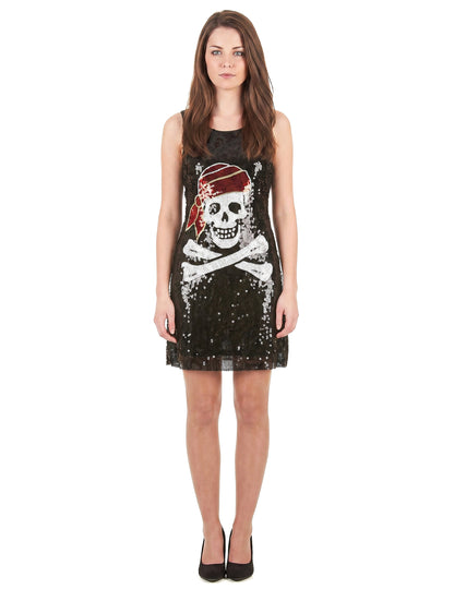 Disfarce vestido sequins caveira