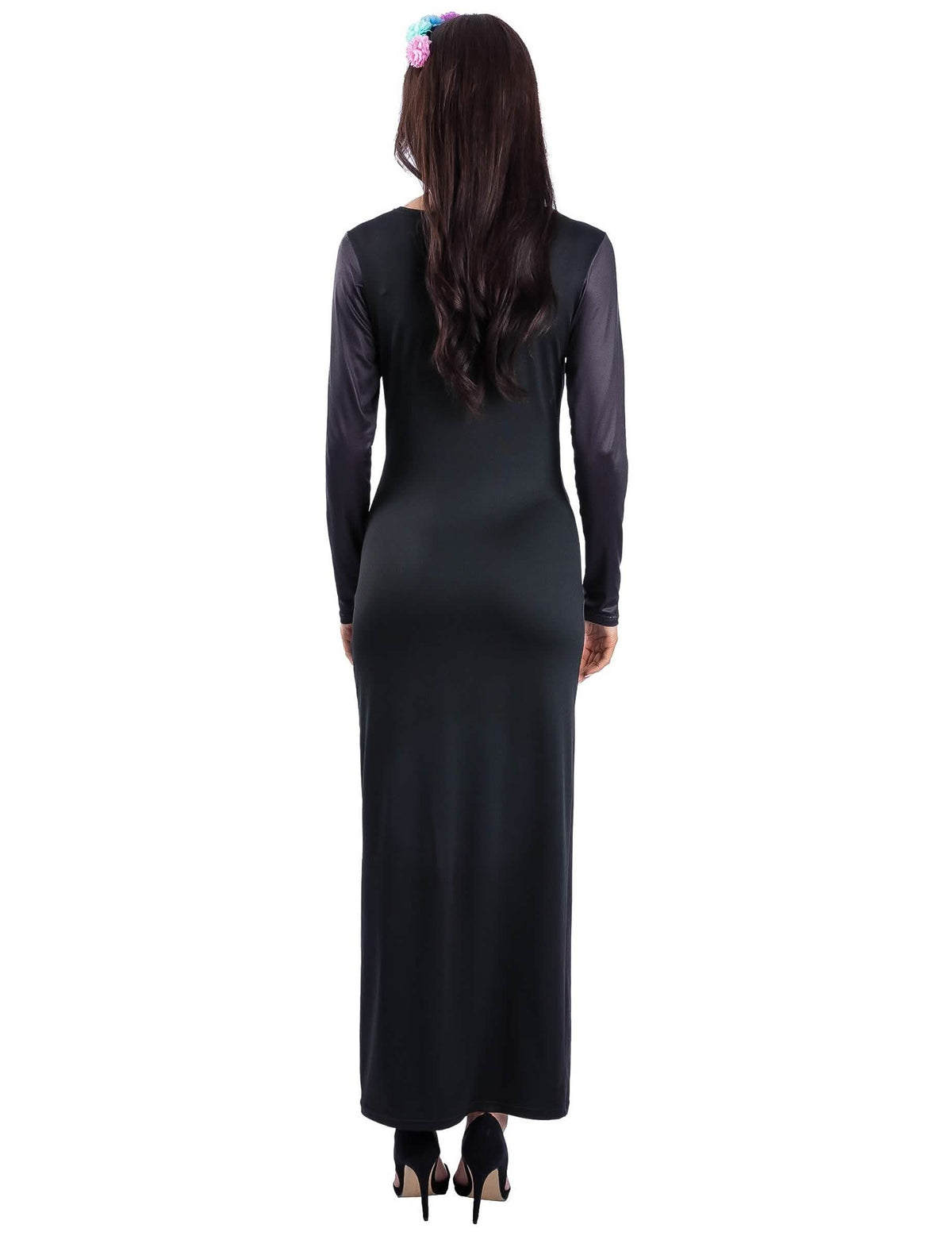 Disfarce vestido esqueleto arco-íris para mulher