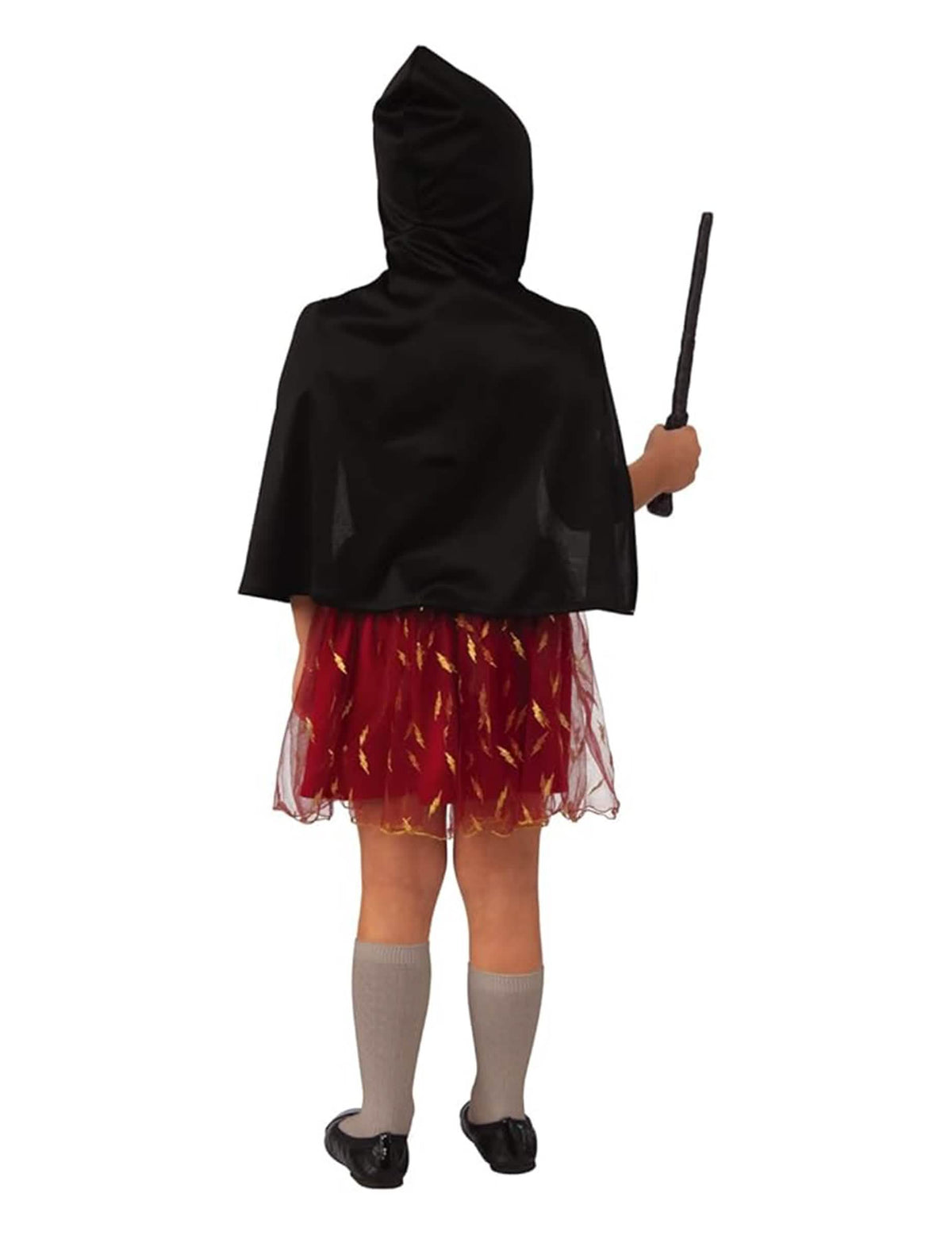 Vista de trás do fato de fantasia robe tutu Gryffindor Harry Potter