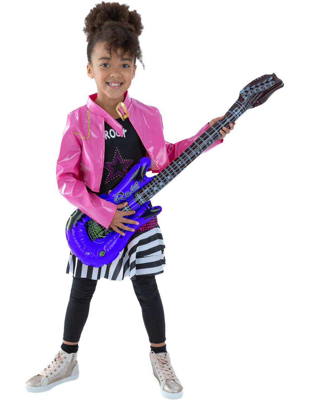 Guitare gonflable du déguisement rock star pour fille