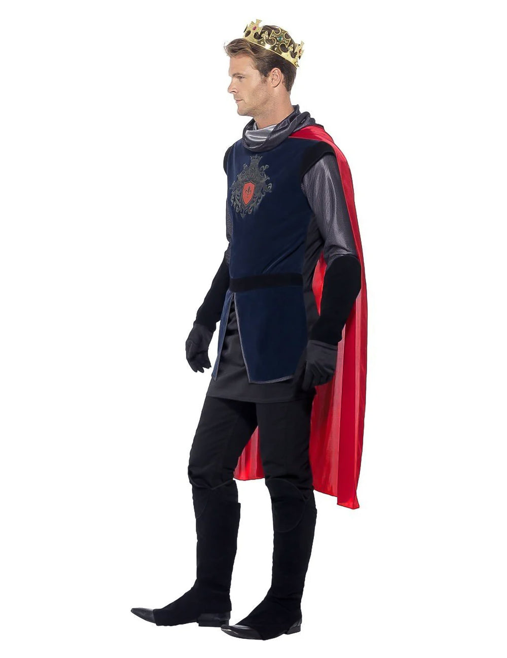 Vue de profil du déguisement de roi médiéval pour homme