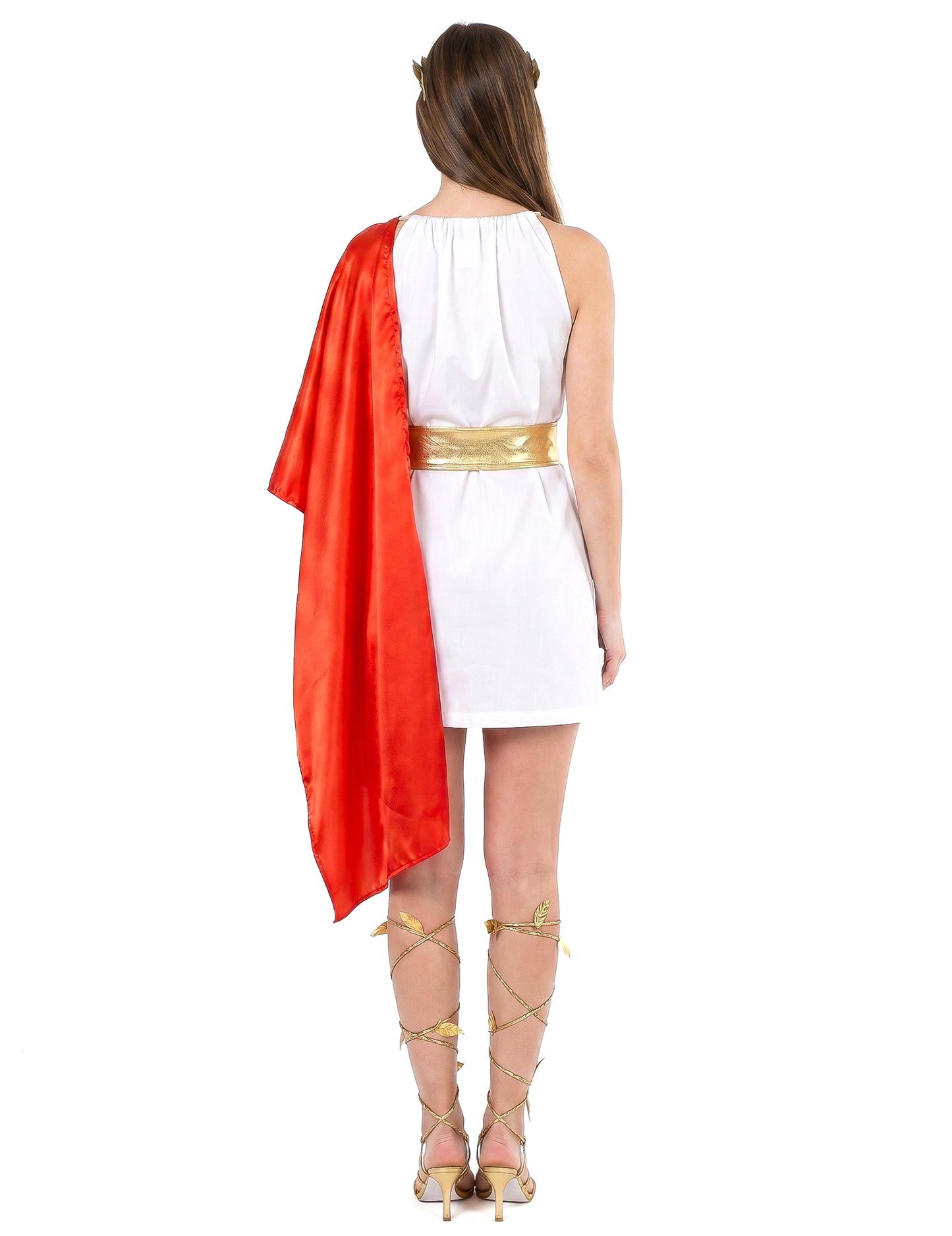 Disfarce romana vermelho e dourado mulher