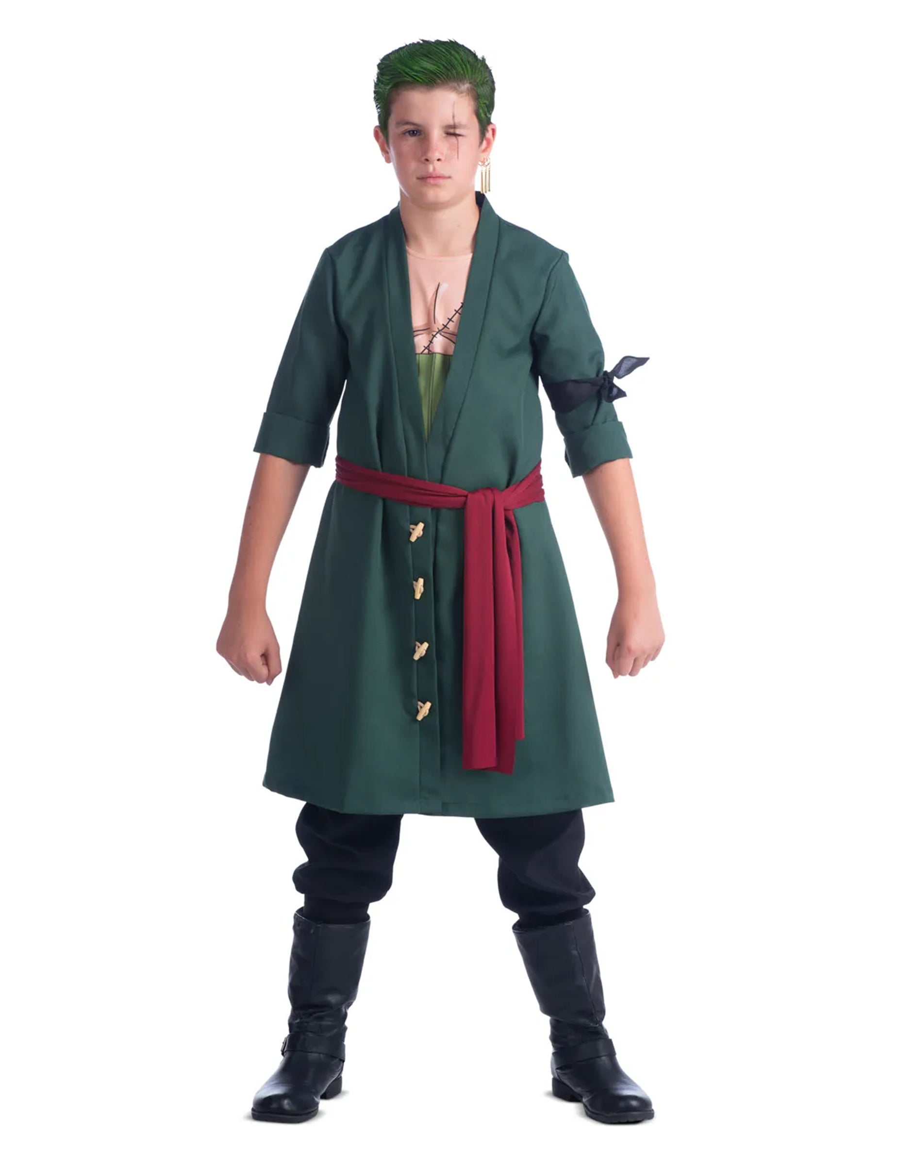 Déguisement Roronoa Zoro One Piece pour enfant vert et rouge