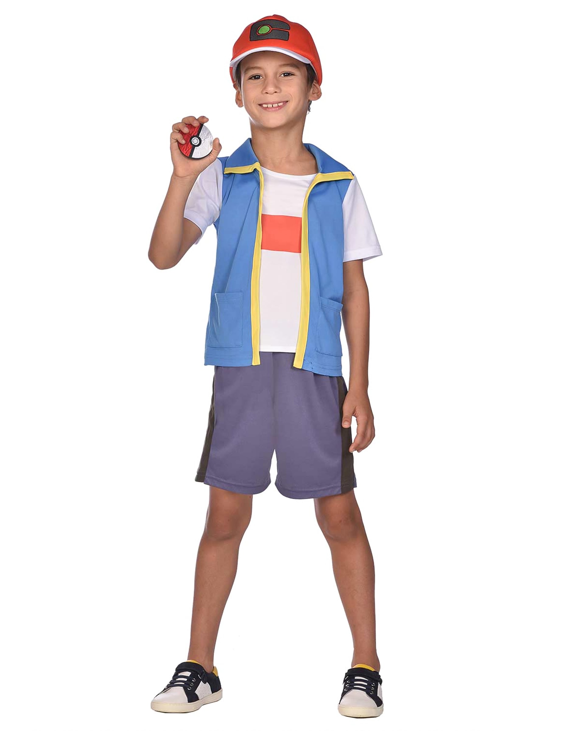 Vue de face avec Pokéball du déguisement de Sacha Pokémon™