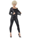 Déguisement Sandy Grease™ pour femme noir avec veste en simili cuir