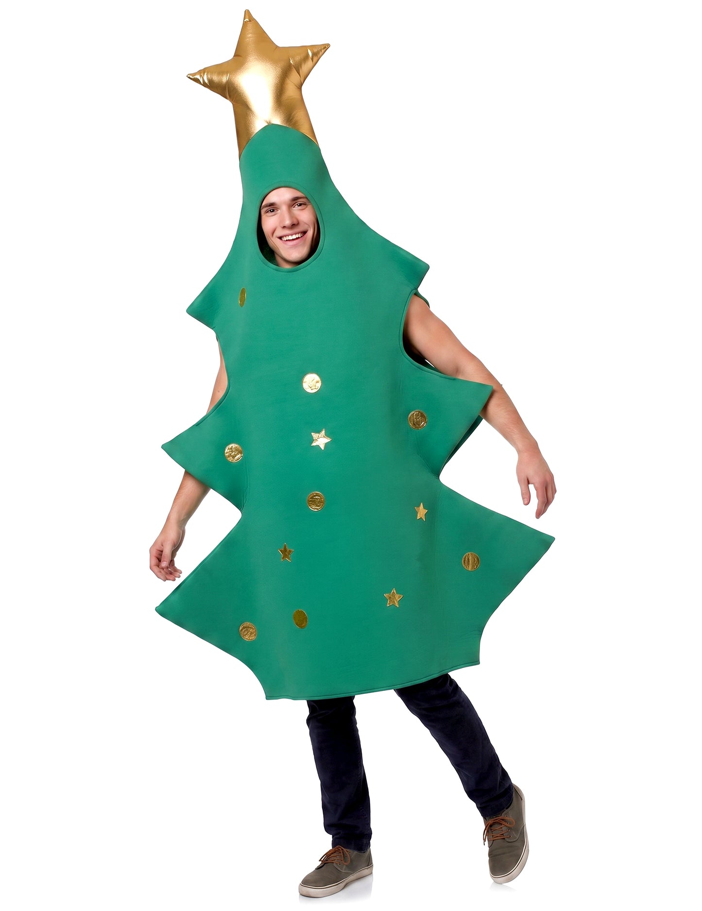 Disfarce pinheiro de Natal 3D adulto