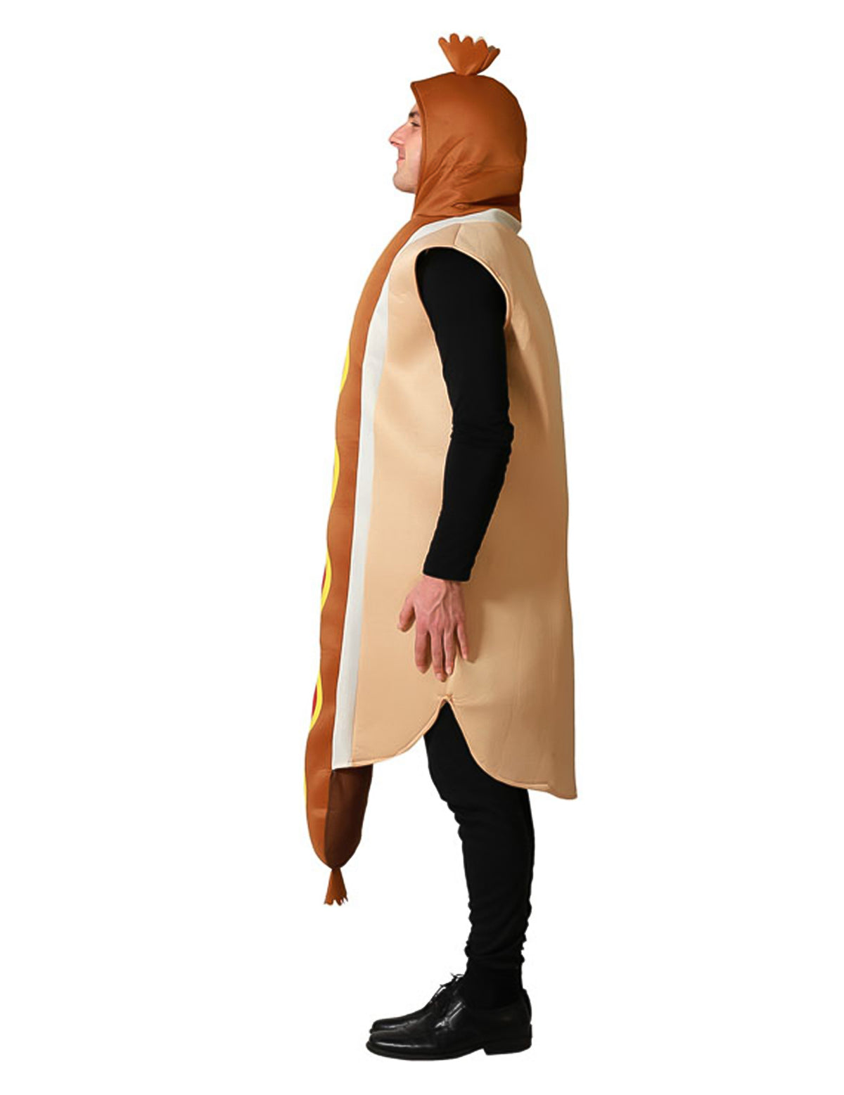 Vue de profil du déguisement saucisse pour adulte