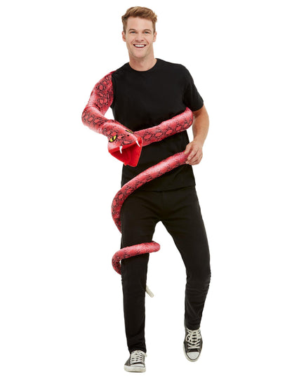 Vue de face du déguisement serpent anaconda pour adulte