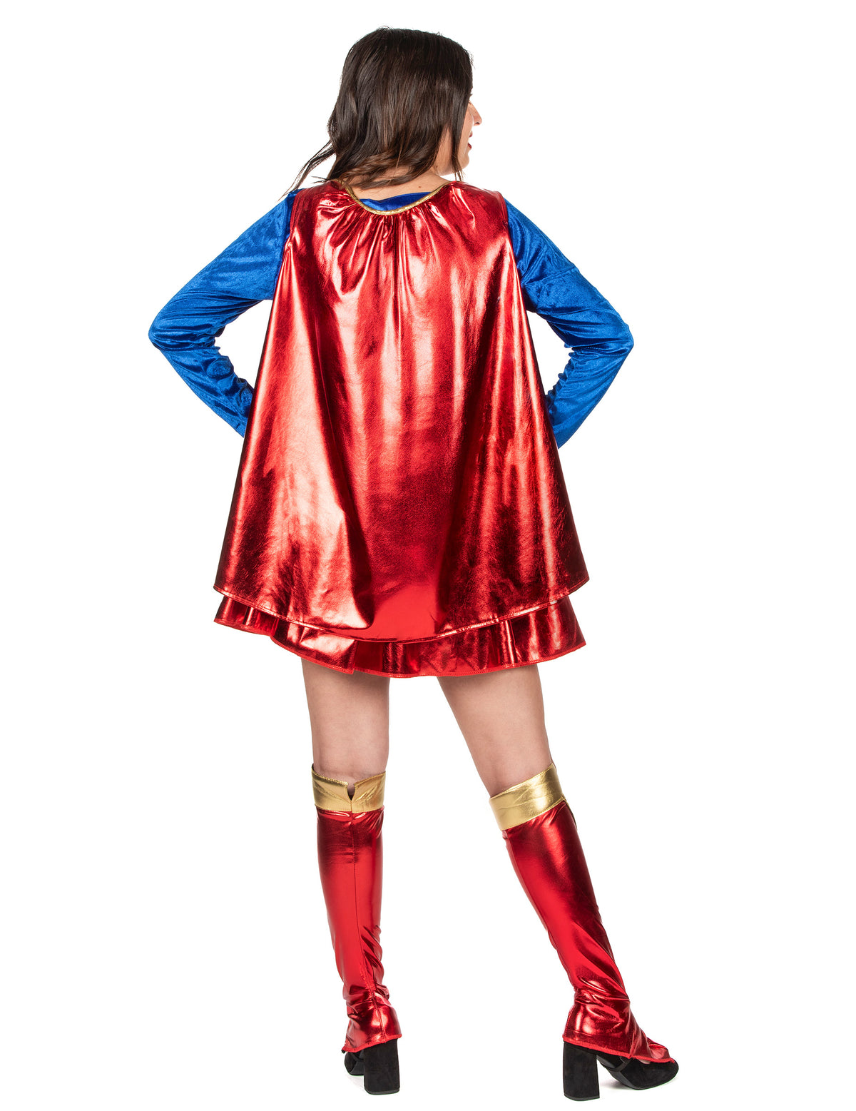 Vue de dos du déguisement sexy Supergirl pour femme