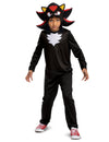 Déguisement Shadow Sonic™ pour enfant noir avec plastron blanc et capuche à pointes