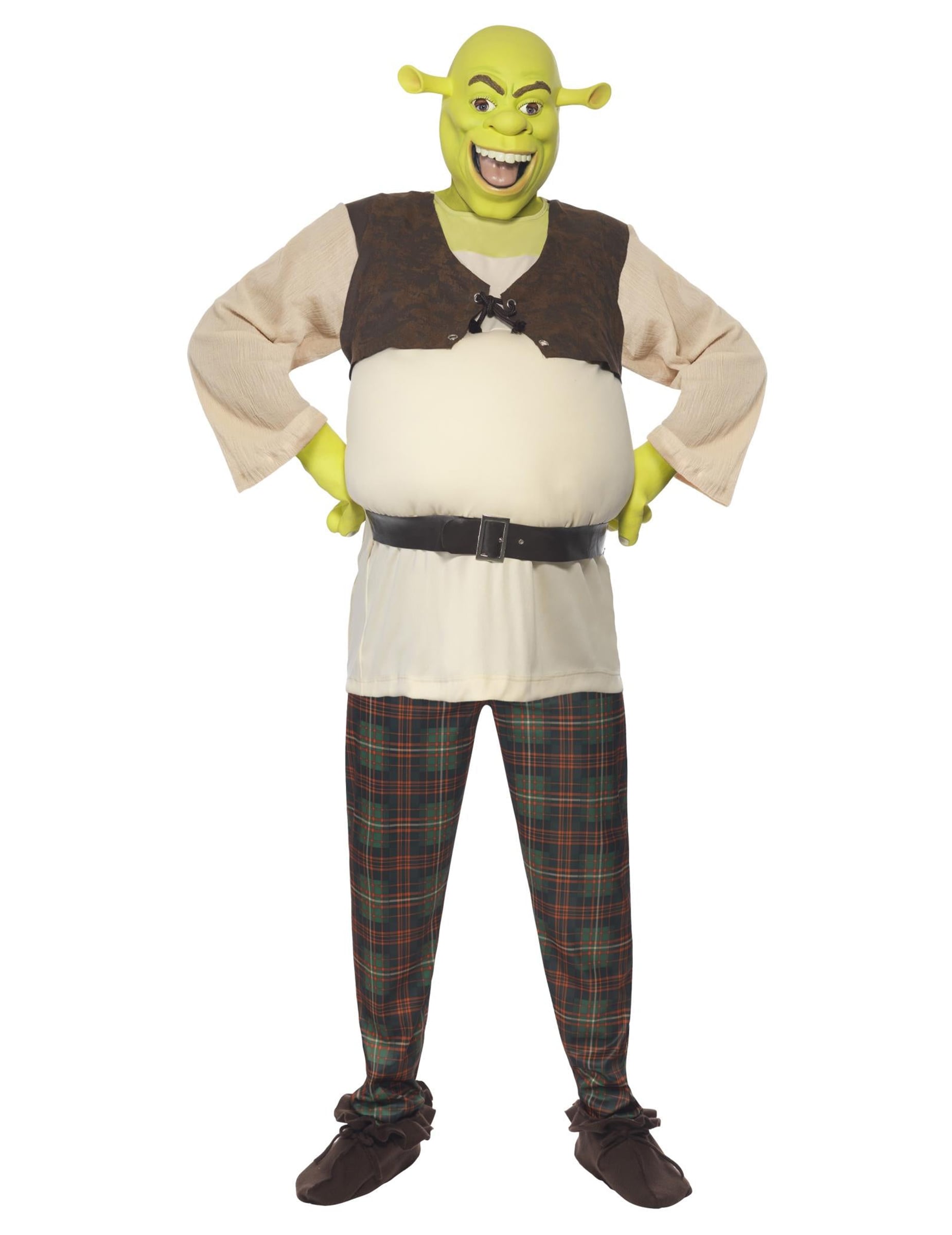 Vue de face du déguisement Shrek pour homme
