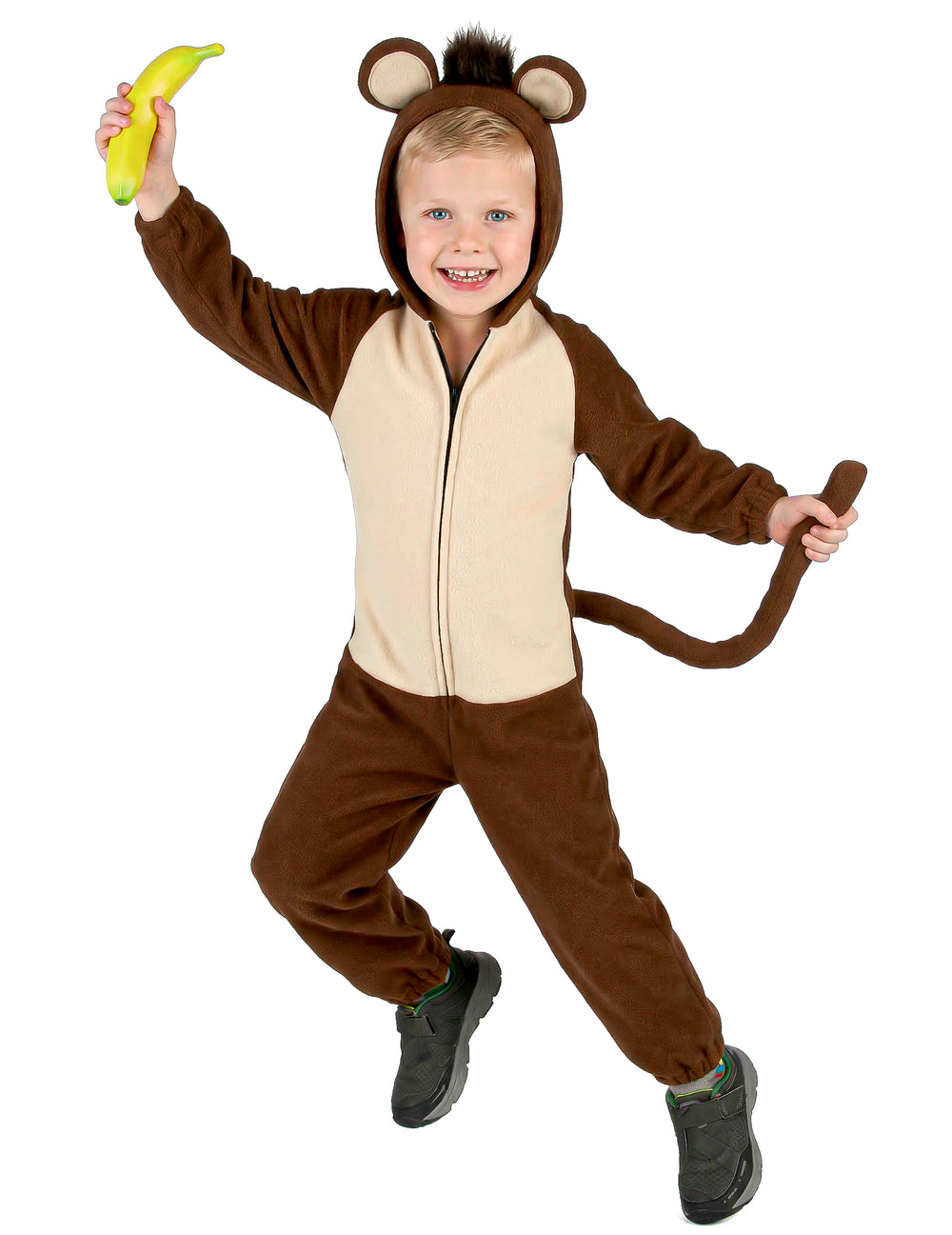 Déguisement de singe avec queue pour enfant marron et beige