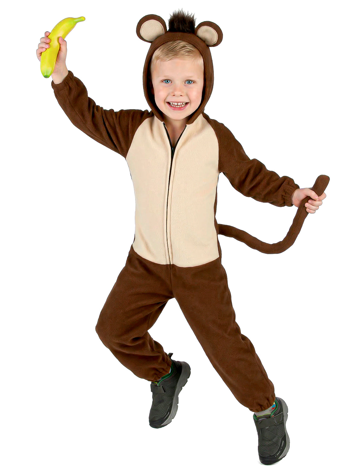 Déguisement de singe avec queue pour enfant marron et beige