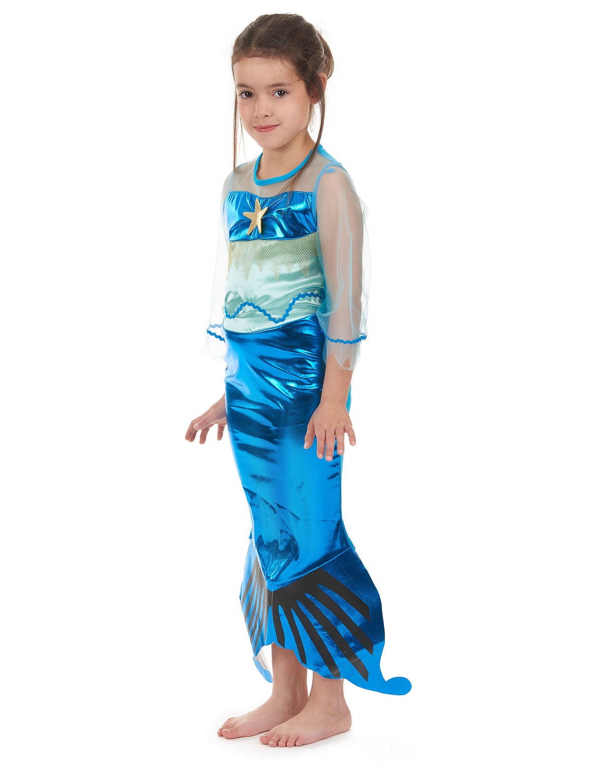 Vue de profil du déguisement de sirène pour fille