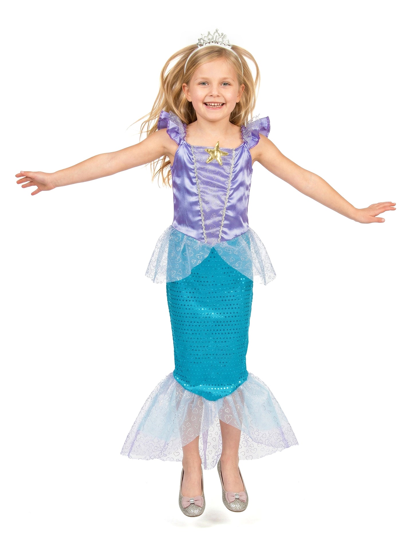 Disfarce sereia lilás e azul menina