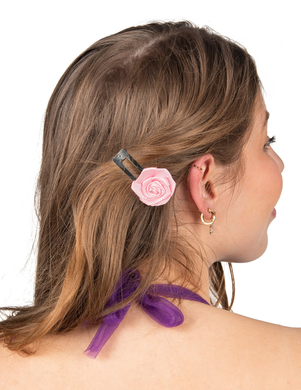 Barrette à fleur rose du déguisement de sirène