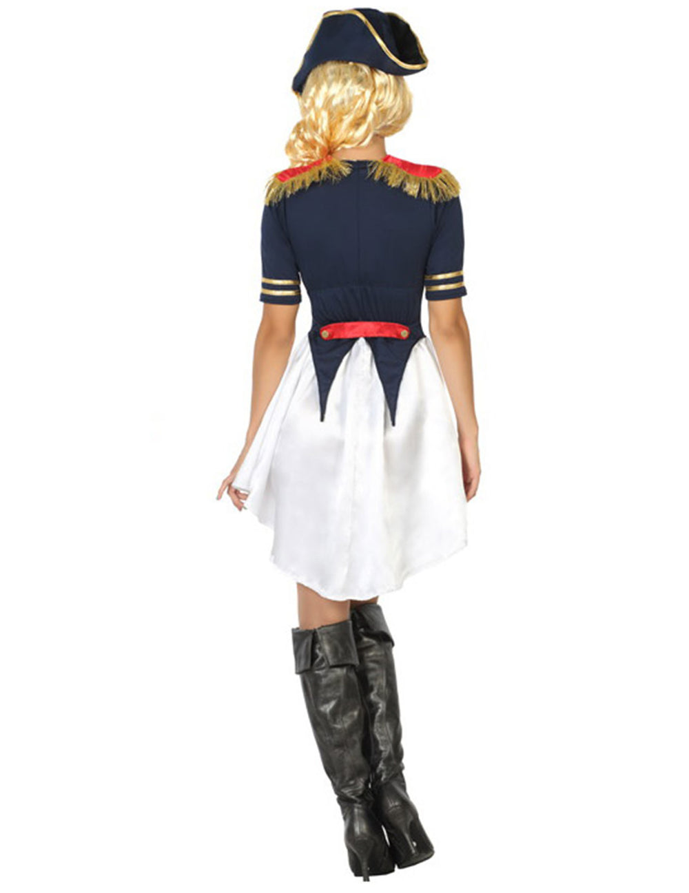 Vue de dos du déguisement de soldat française pour femme