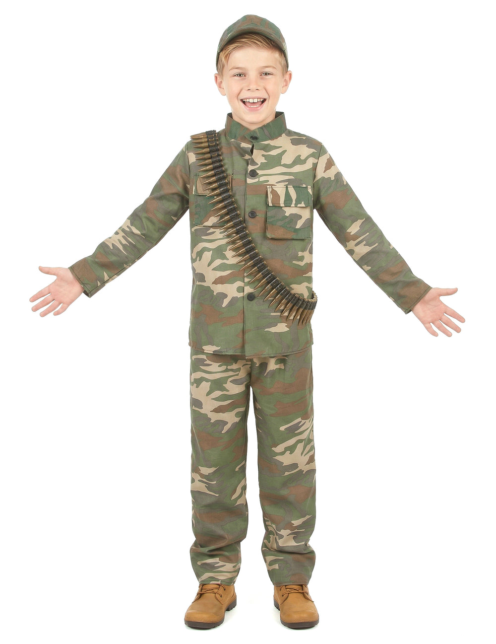 Vue de face du déguisement de soldat pour garçon
