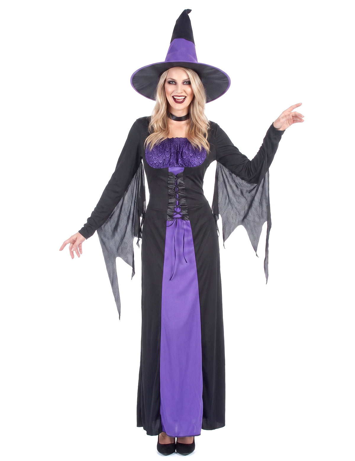 Disfarce bruxa mulher Halloween com corpete