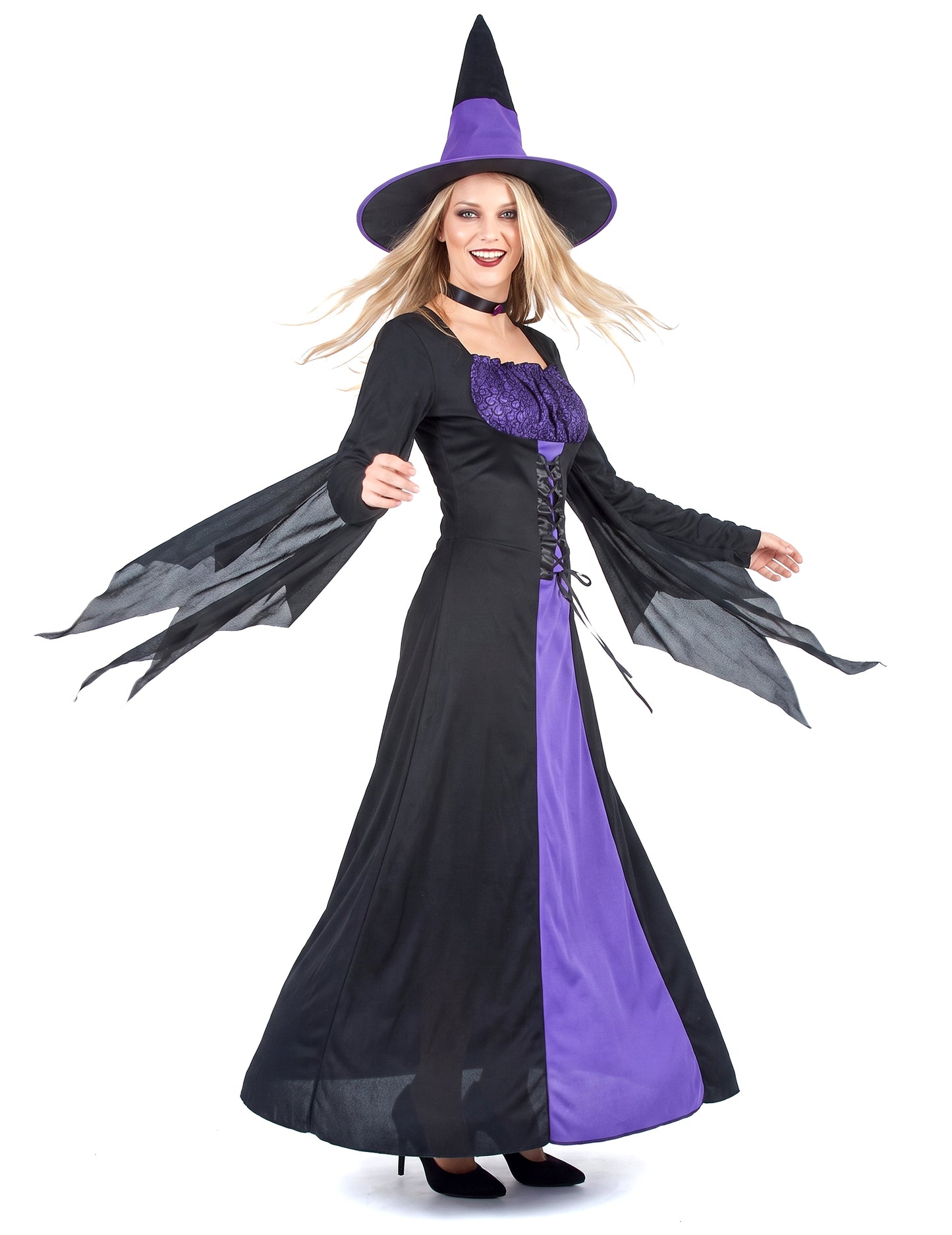 Disfarce bruxa mulher Halloween com corpete