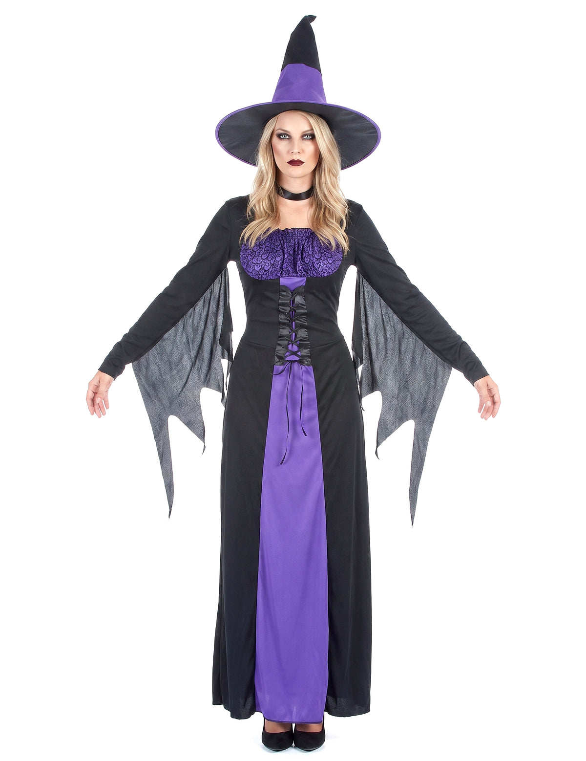 Disfarce bruxa mulher Halloween com corpete