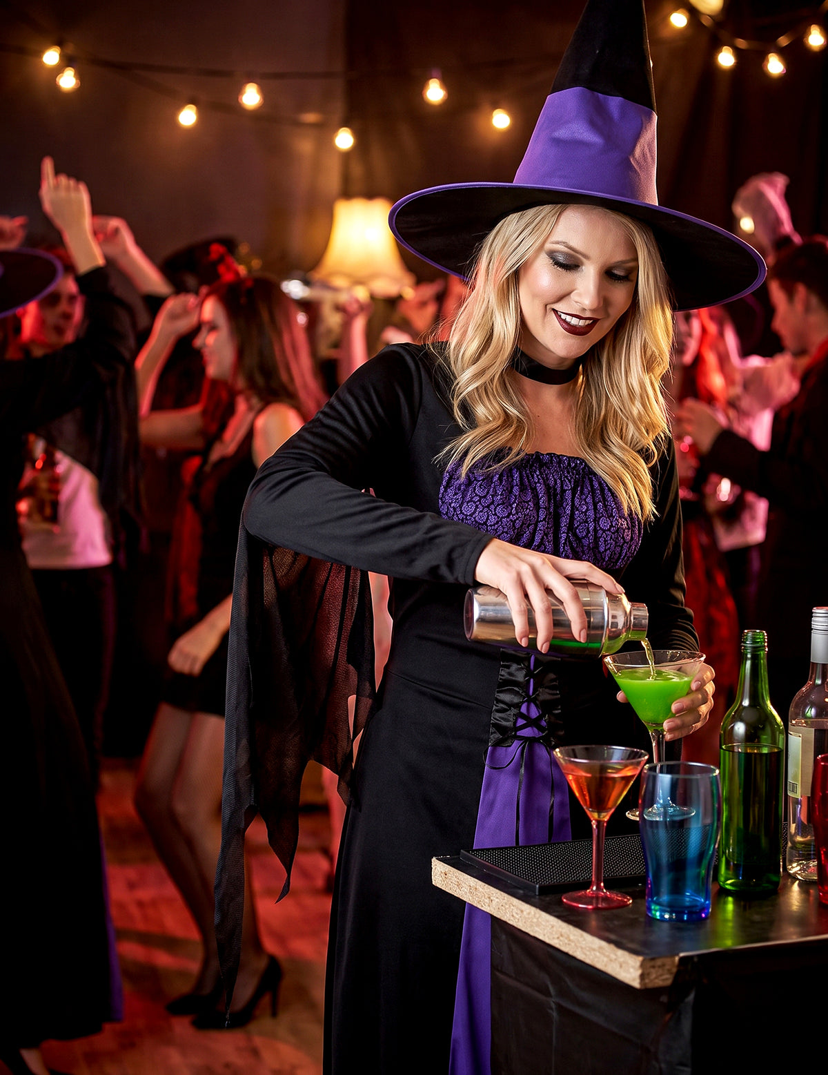 Disfarce bruxa mulher Halloween com corpete