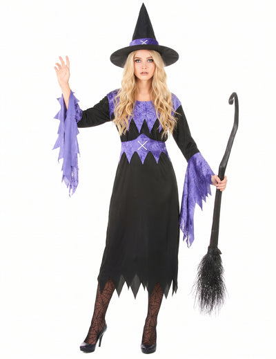 Disfarce de bruxa com chapéu mulher Halloween