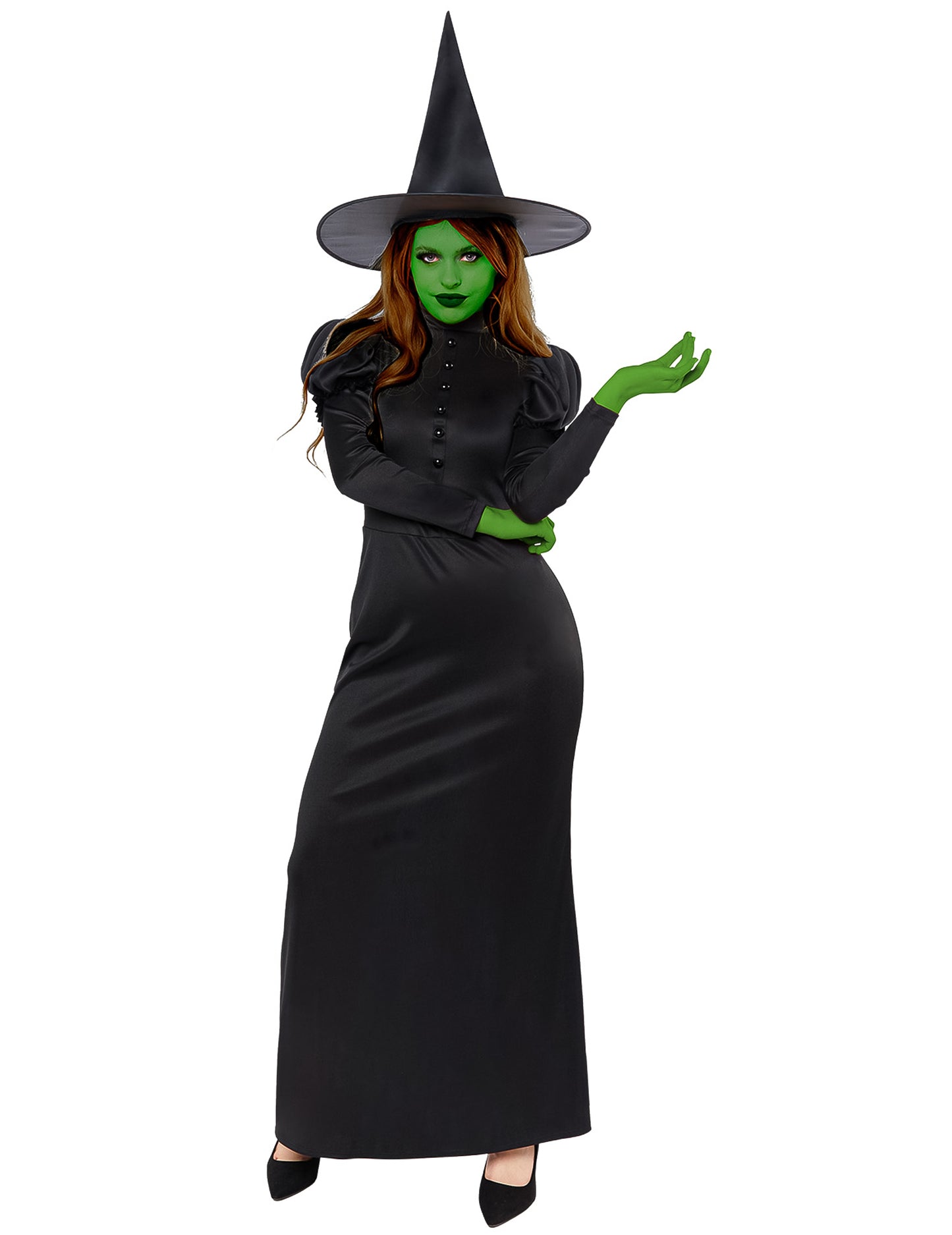 Déguisement sorcière Wicked pour femme noir avec chapeau