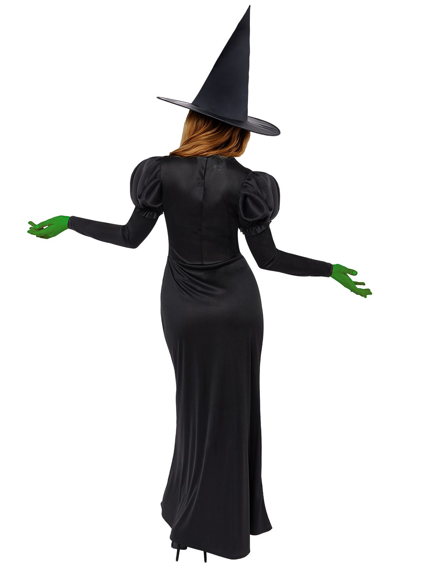 Vue de dos du déguisement sorcière Wicked pour femme