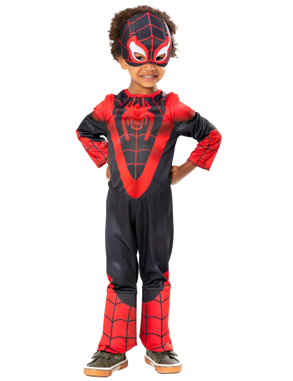 Déguisement Spinn de Spidey et ses amis extraordinaires pour enfant noir et rouge avec masque