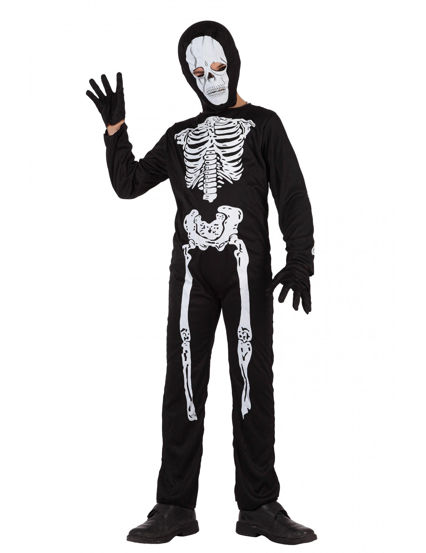 Déguisement de squelette Halloween pour enfant noir et blanc