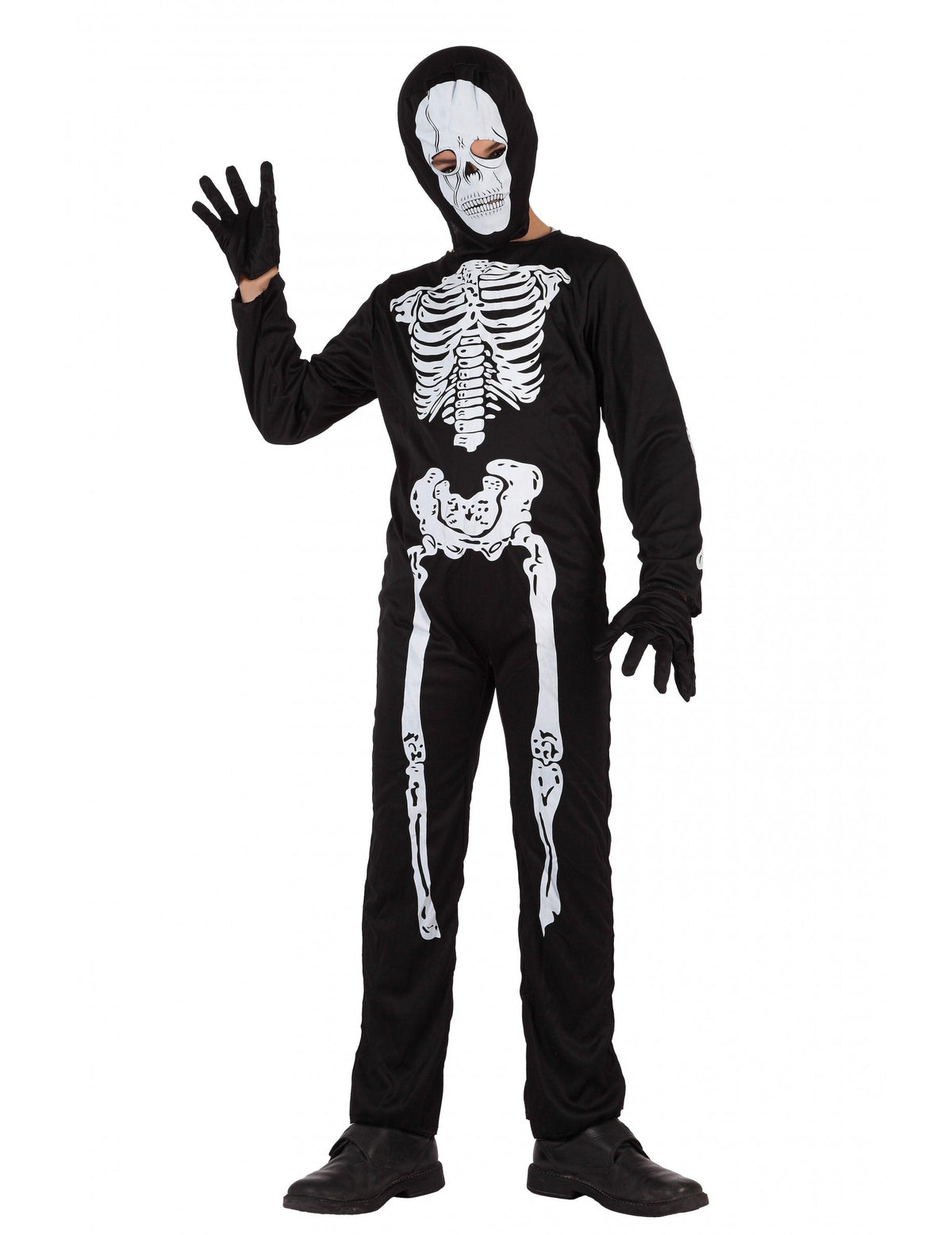 Déguisement de squelette Halloween pour enfant noir et blanc