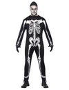 Déguisement de squelette pour homme noir et blanc avec cagoule Halloween