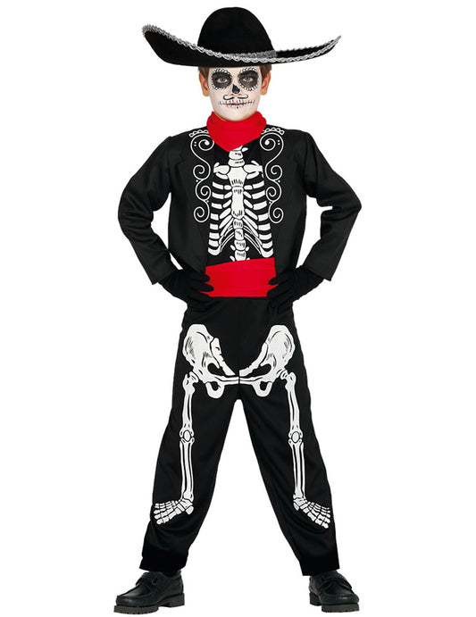 Fato de casal Dia de los Muertos mexicano para criança