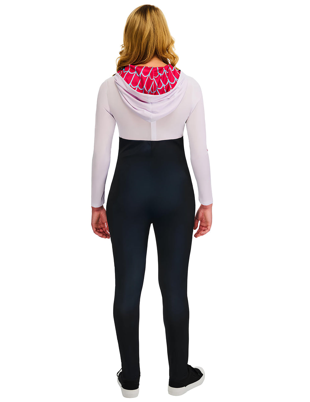 Déguisement Ghost-Spider pour femme blanc noir et rose avec capuche