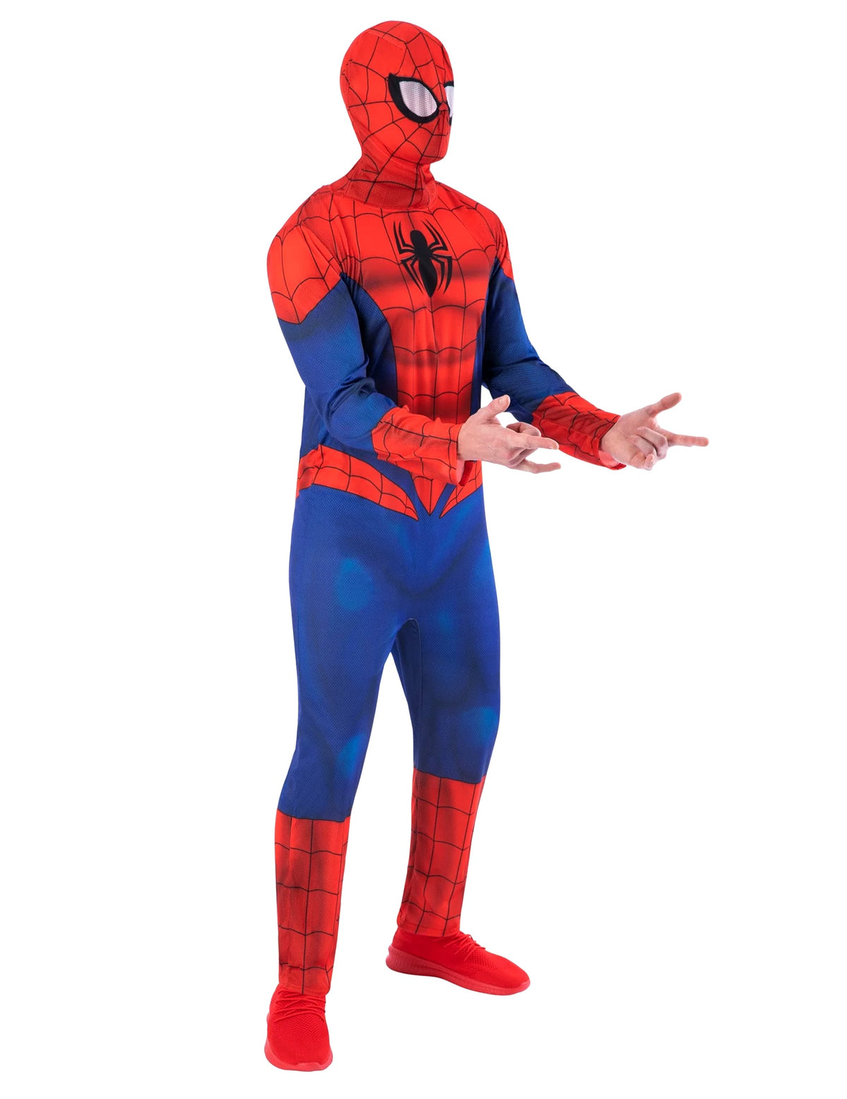 Vue de profil du déguisement standard Spiderman pour adulte
