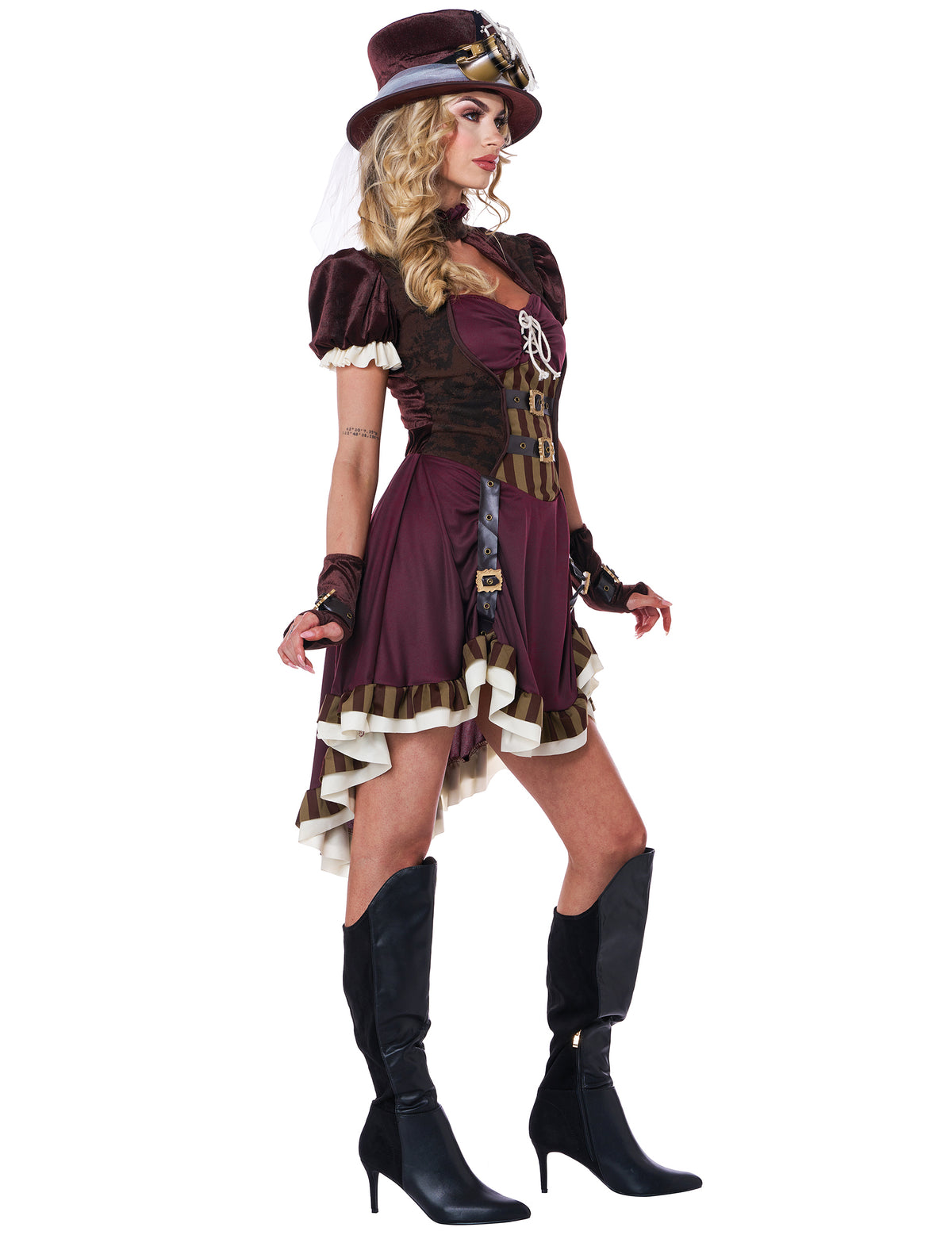 Disfarce steampunk mulher bordeaux