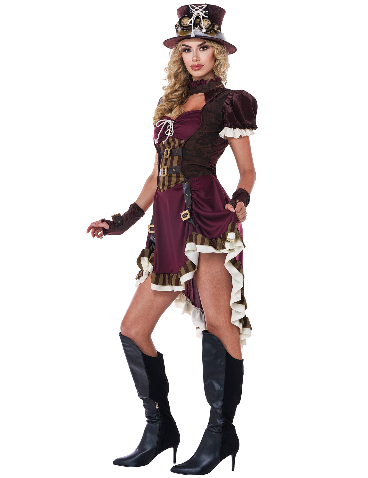Disfarce steampunk mulher bordeaux