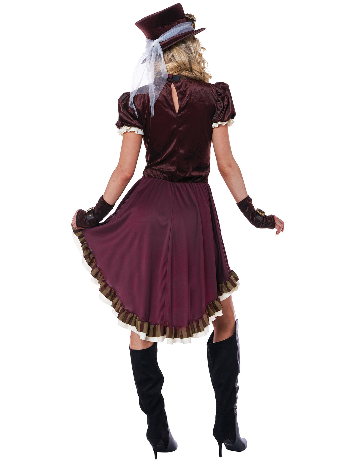 Disfarce steampunk mulher bordeaux