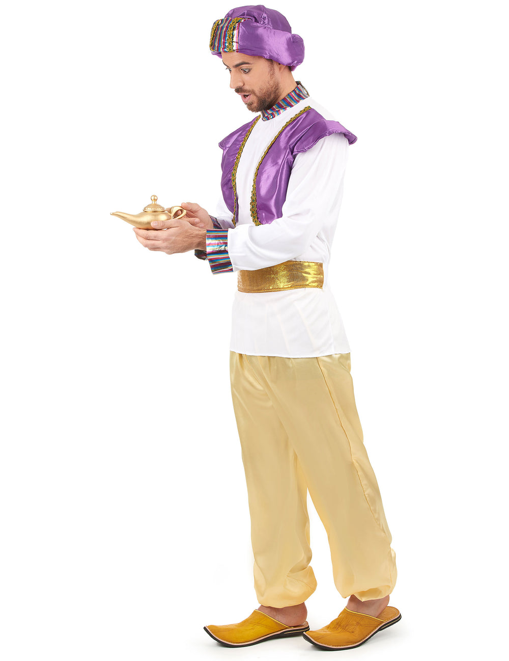 Vue de profil du déguisement de sultan pour homme
