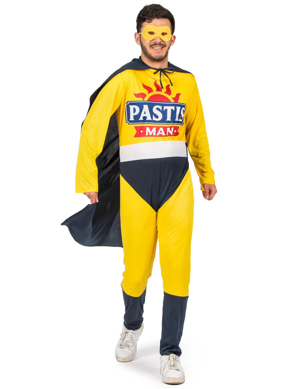 Vista frontal do fato de Super Pastis Man