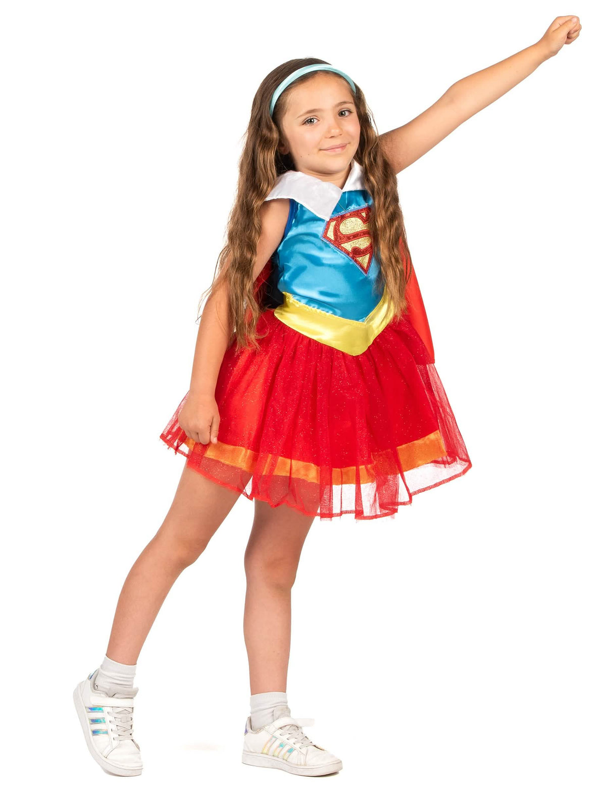 Vista frontal do fato de Supergirl DC Super Hero Girl