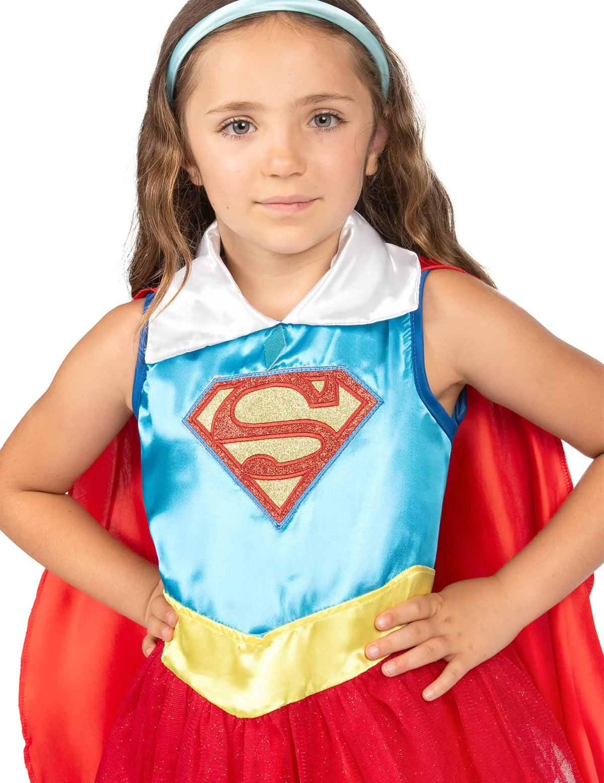 Grande plano do busto do fato Supergirl DC Super Hero Girl